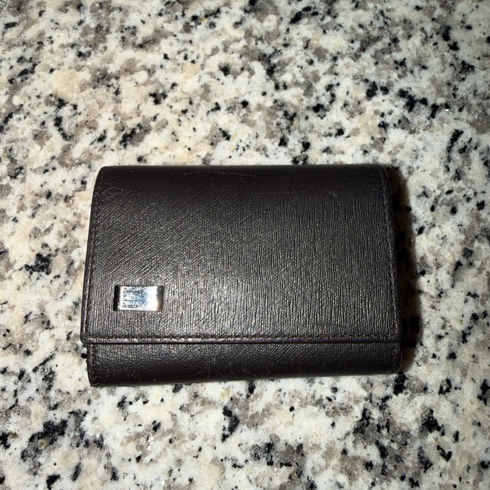 ❤️‍🔥AUTHENTIC! Dunhill Gray Leather Key Holder with Silver Hardware GOOD🔥